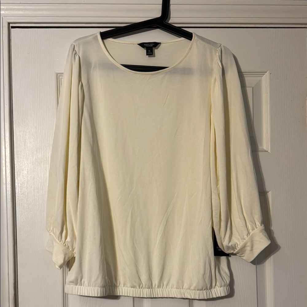 Vera Wang Simply Vera Women's Cream Top